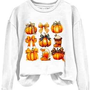Shein Kids Fall Pumpkin Sweatshirt - Size 10Y-never worn